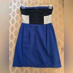 Elegant Blue and Black Women's Dress